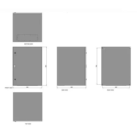 Szafa Wisząca Złożona 17u 600x600 Rack 19 Drzwi Pełne Szara